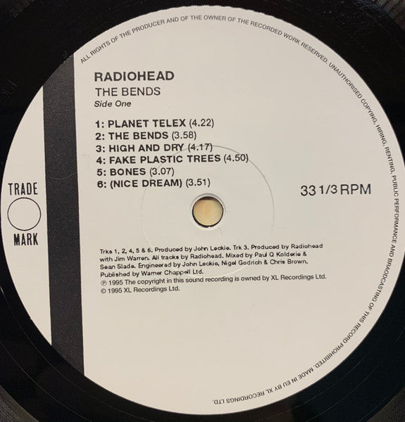 Radiohead : The Bends  (LP, Album, RE)