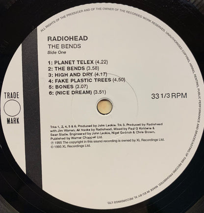 Radiohead : The Bends  (LP, Album, RE)