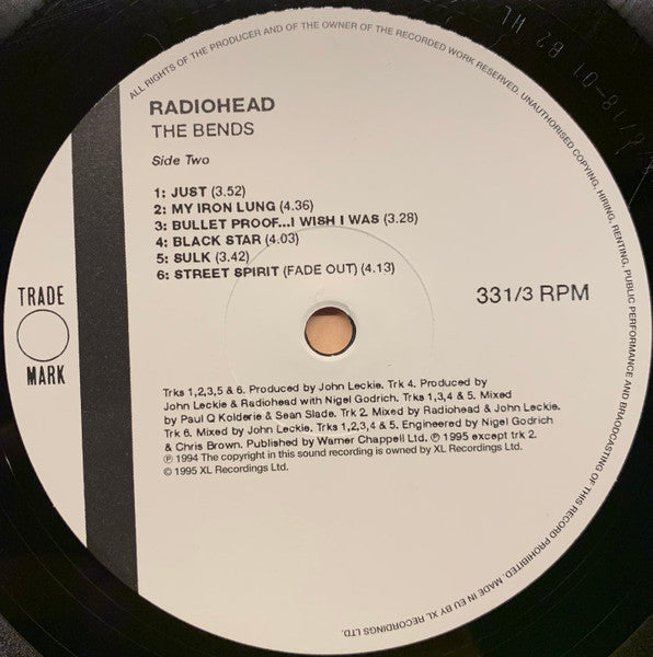 Radiohead : The Bends  (LP, Album, RE)