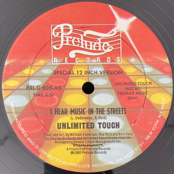 Unlimited Touch : I Hear Music In The Streets (12", BMI)