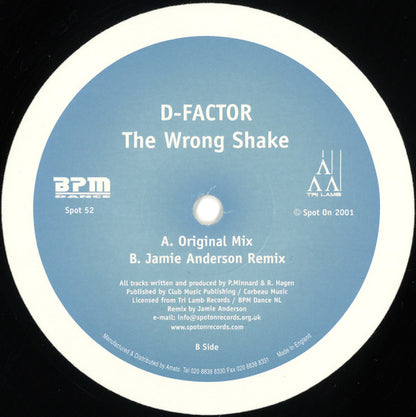 D-Factor : The Wrong Shake (12")