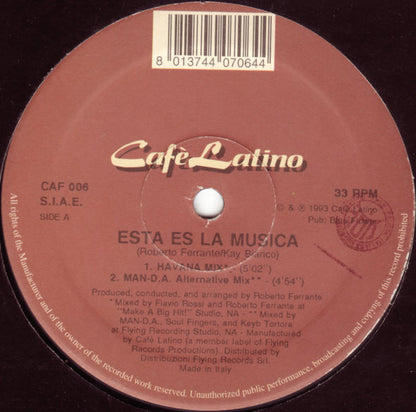 Cafe Latino : Esta Es La Musica (12")