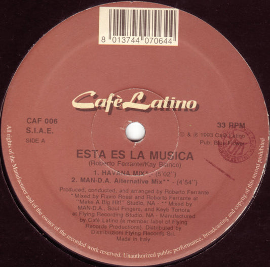 Cafe Latino : Esta Es La Musica (12")