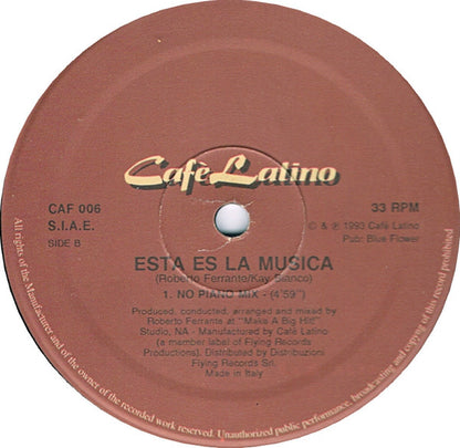 Cafe Latino : Esta Es La Musica (12")