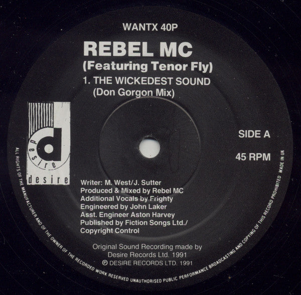 Rebel MC : The Wickedest Sound (12", Promo)