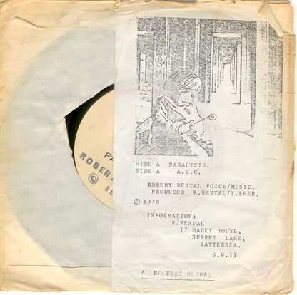 Robert Rental : Paralysis (7")