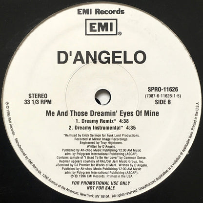 D'Angelo : Me And Those Dreamin' Eyes Of Mine (The Remixes) (2x12", Promo)