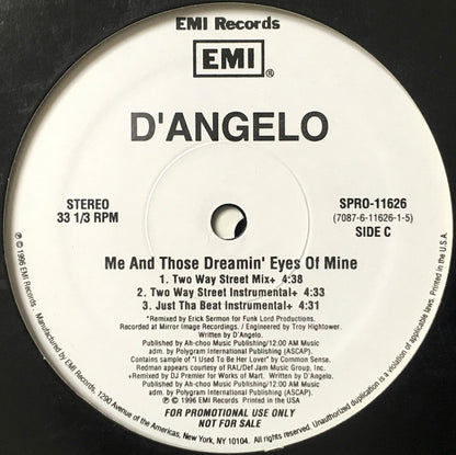 D'Angelo : Me And Those Dreamin' Eyes Of Mine (The Remixes) (2x12", Promo)