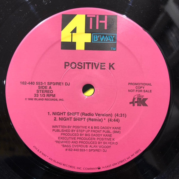 Positive K : Night Shift (12", Promo)