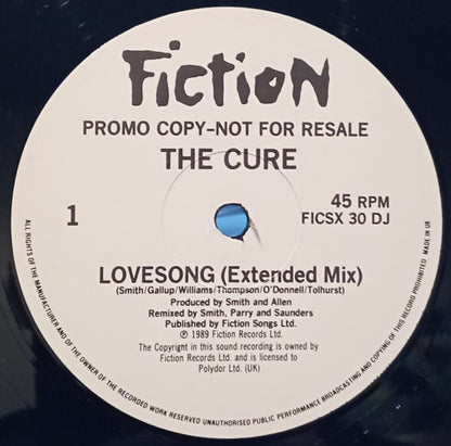 The Cure : Lovesong (12", Single, Promo)