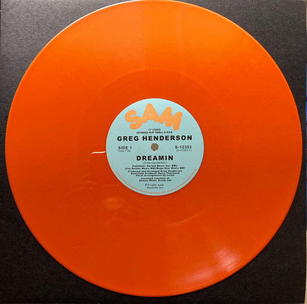 Greg Henderson : Dreamin (12", EP, Single, RE, RM, RP, Ora)