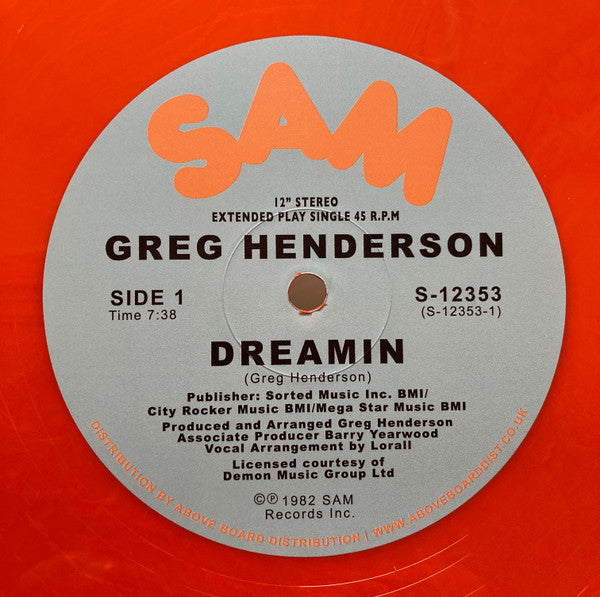 Greg Henderson : Dreamin (12", EP, Single, RE, RM, RP, Ora)