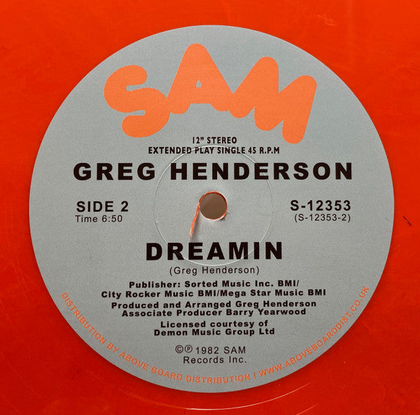 Greg Henderson : Dreamin (12", EP, Single, RE, RM, RP, Ora)