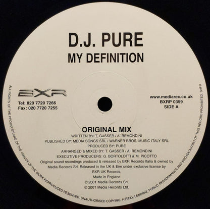 D.J. Pure* : My Definition (12")