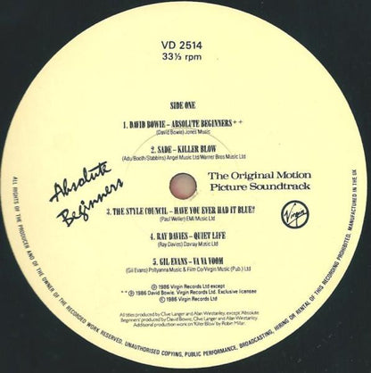 Various : Absolute Beginners (The Original Motion Picture Soundtrack) (2xLP, Album, Gat)