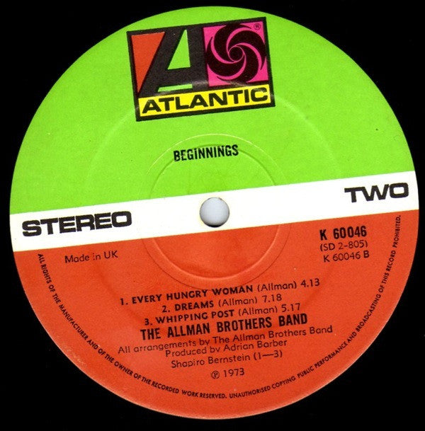 The Allman Brothers Band : Beginnings (2xLP, Comp, Gat)