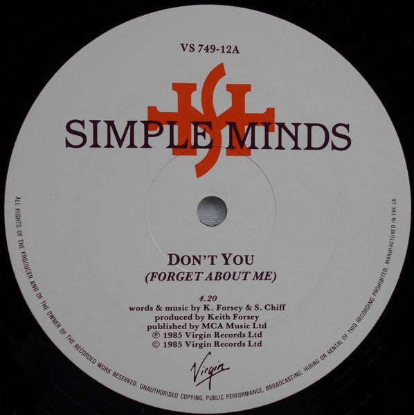 Simple Minds : Don't You (Forget About Me) (12", Single)