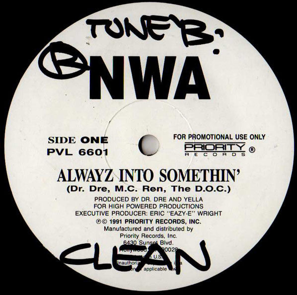 N.W.A. : Alwayz Into Somethin' (12", Promo)