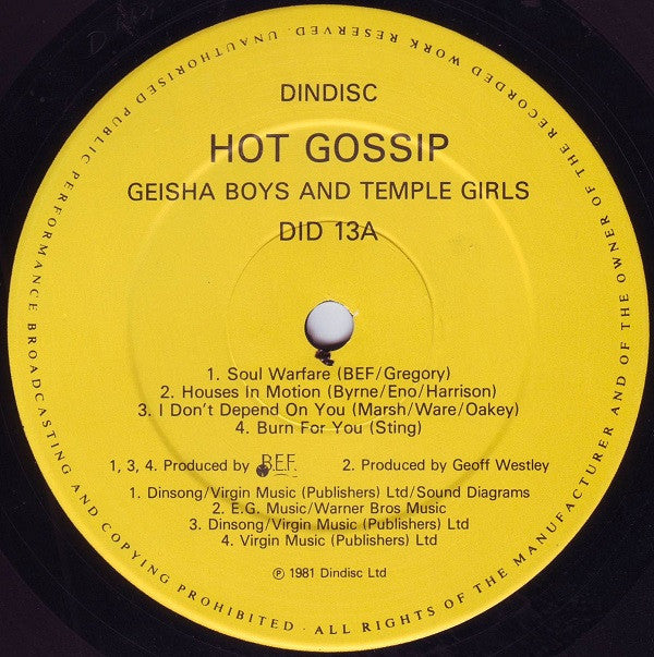 Arlene Phillips' Hot Gossip* : Geisha Boys And Temple Girls (LP, Album)
