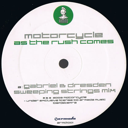 Motorcycle : As The Rush Comes (Remixes By Gabriel & Dresden And Armin Van Buuren) (12")