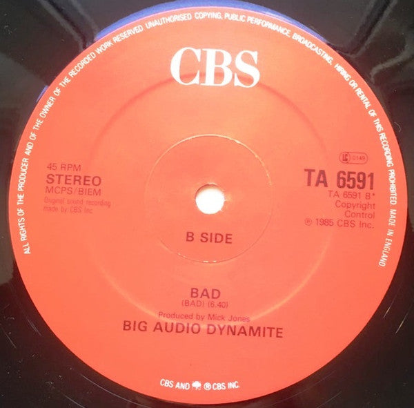 Big Audio Dynamite : The Bottom Line (12", Single)