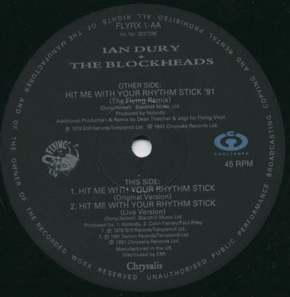 Ian Dury And The Blockheads : Hit Me With Your Rhythm Stick '91 (The Flying Remix) (12")