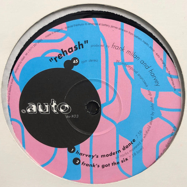 Frank Milan And Harvey : Rehash (12")