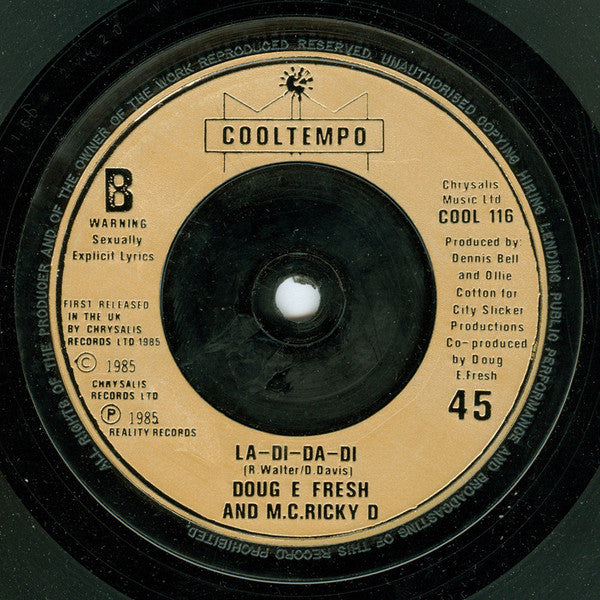 Doug E. Fresh And The Get Fresh Crew : The Show & La Di Da Di (7", Single, Gol)