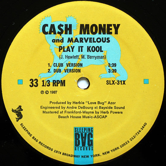 Cash Money & Marvelous : Play It Kool / Ugly People Be Quiet (12")