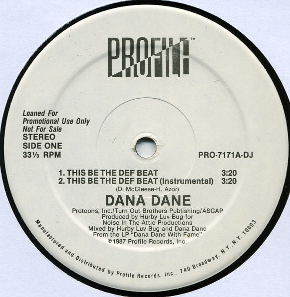 Dana Dane : This Be The Def Beat (12", Promo)
