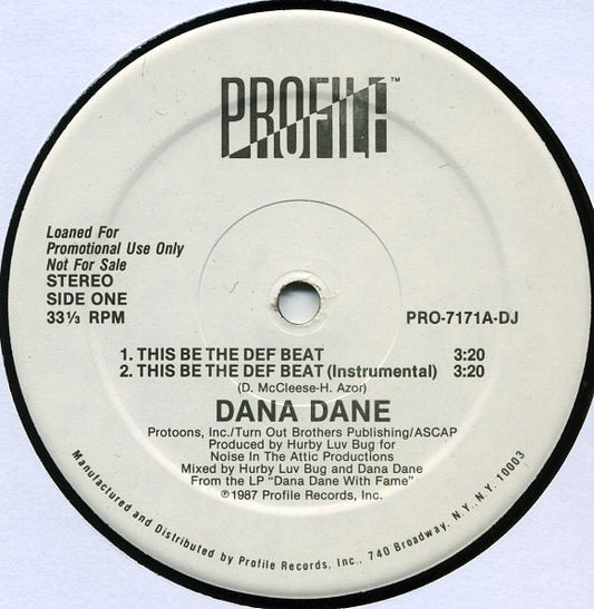 Dana Dane : This Be The Def Beat (12", Promo)