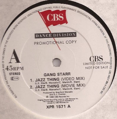 Gang Starr : Jazz Thing (12", Ltd, Promo)