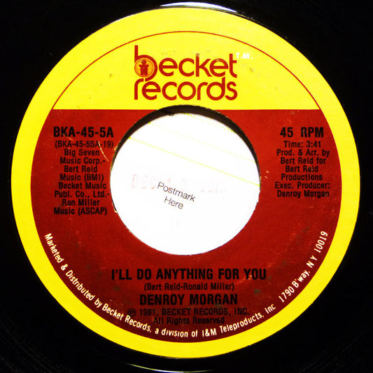 Denroy Morgan : I'll Do Anything For You (7")