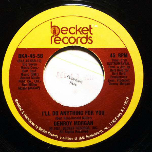 Denroy Morgan : I'll Do Anything For You (7")