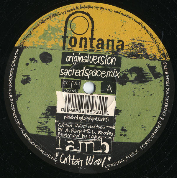 Lamb : Cotton Wool (12", Single)