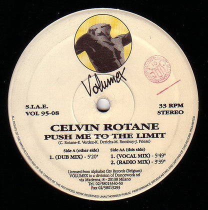 Celvin Rotane : Push Me To The Limit (12")