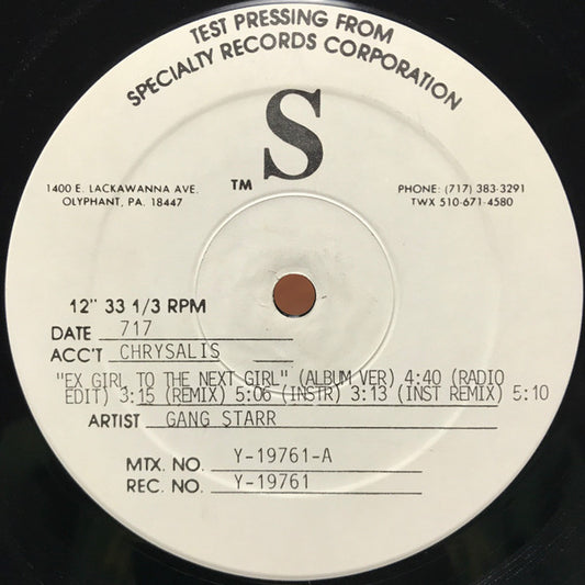 Gang Starr : Ex Girl To The Next Girl (12", TP)