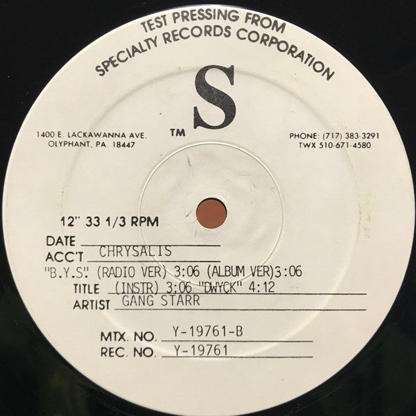 Gang Starr : Ex Girl To The Next Girl (12", TP)