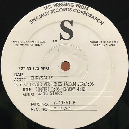 Gang Starr : Ex Girl To The Next Girl (12", TP)