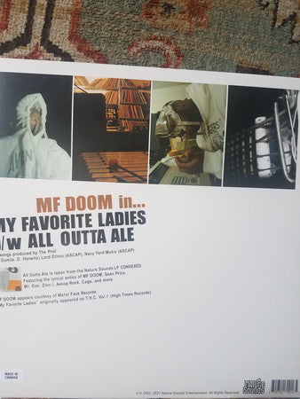 MF Doom, The Prof. meets The Super Villain : My Favorite Ladies b/w All Outta Ale (12", RP, Ora)
