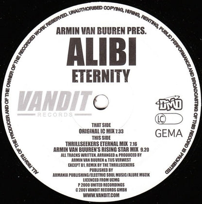 Armin van Buuren Pres. Alibi : Eternity (12")