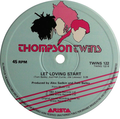 Thompson Twins : Hold Me Now (12", Single, Blu)