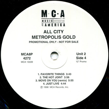 All City : Metropolis Gold (2xLP, Album, Promo)