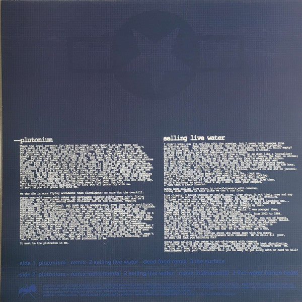 Sole : Plutonium / Selling Live Water (12")