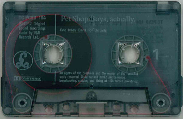 Pet Shop Boys : Actually (Cass, Album, XDR)