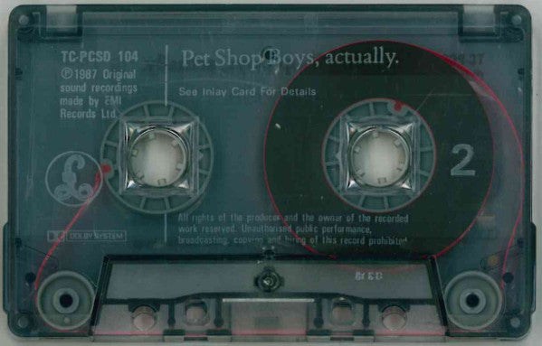 Pet Shop Boys : Actually (Cass, Album, XDR)