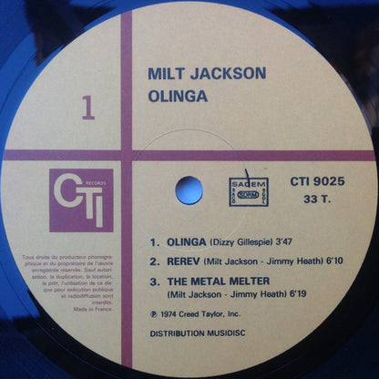 Milt Jackson : Olinga (LP, Album, RE)