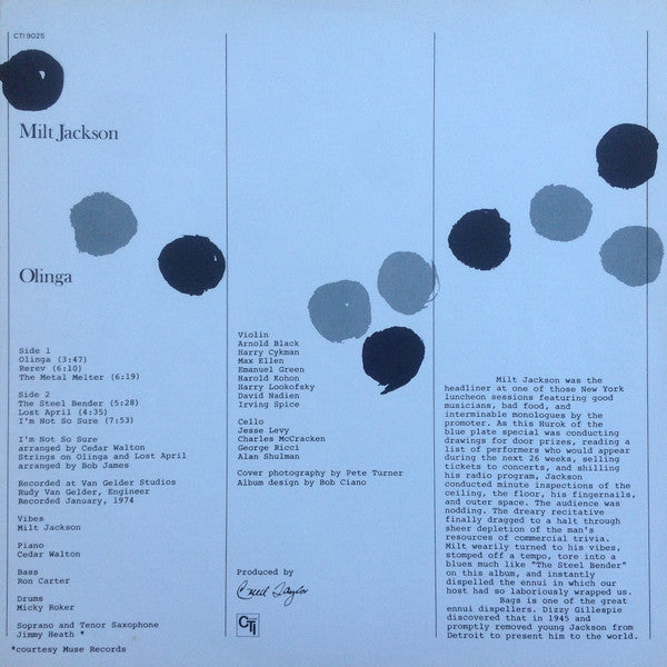 Milt Jackson : Olinga (LP, Album, RE)