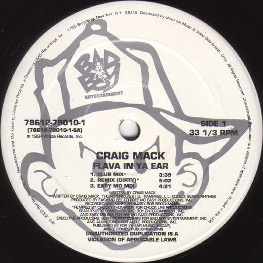 Craig Mack : Flava In Ya Ear (12", RE)