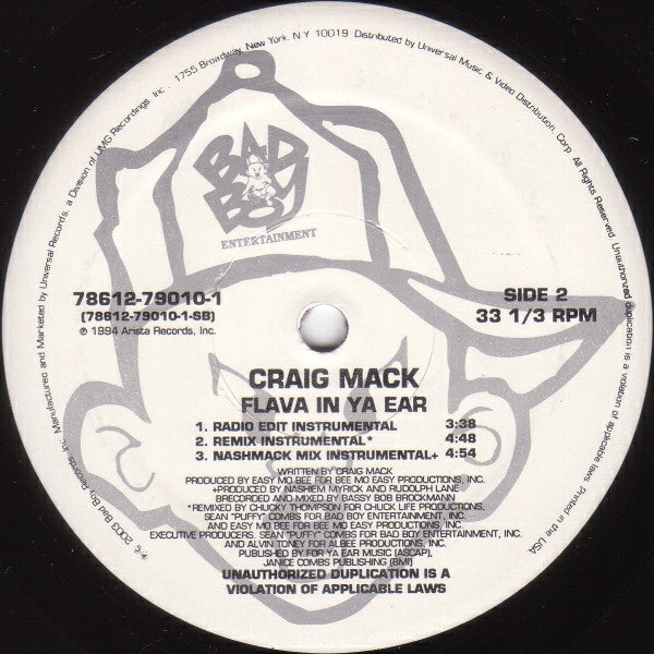 Craig Mack : Flava In Ya Ear (12", RE)